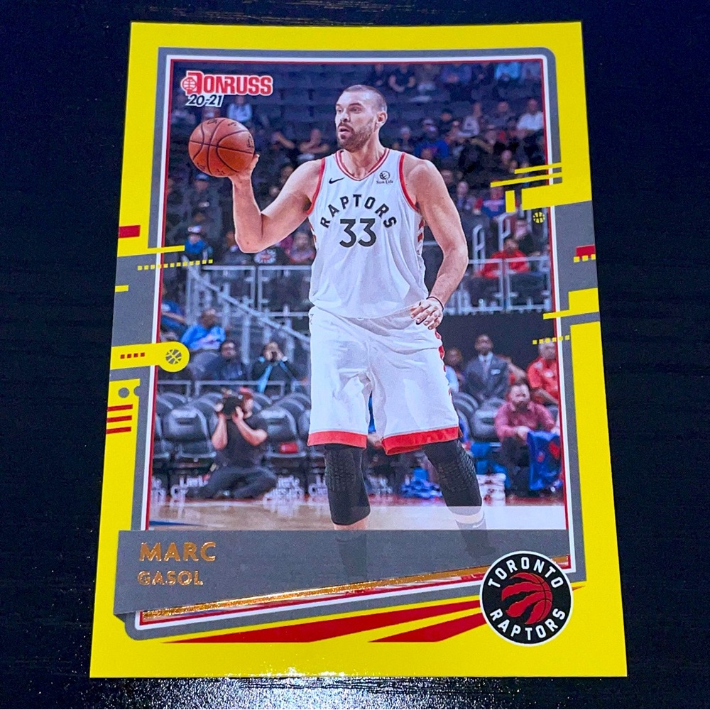 2020-21 MARC GASOL Yellow Flood Raptors Donruss Basketball Card #144
